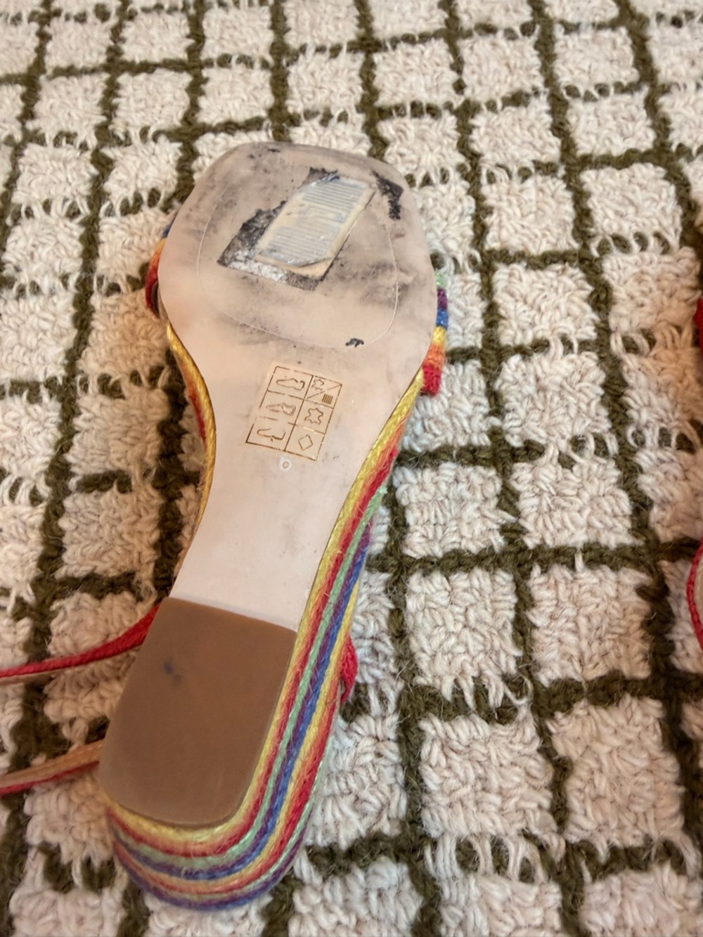 Jeffrey Campbell On-Board Rainbow Strappy Espadrille Wedge Sandals - Picture 8 of 9
